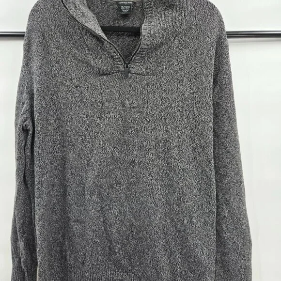 Calvin Klein Dark Gray Mock Neck Long Sleeve Cotton Knit Sweater Pullover - Picture 1 of 6